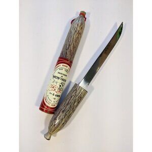 Vintage Cuzin novelty Sausage Shaped Knife Charcuterie wood Made in France